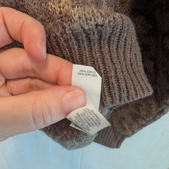 AERIE Women's Brown Animal Print Leopard Crew Neck Sweater Size Medium - Picture 7 of 10